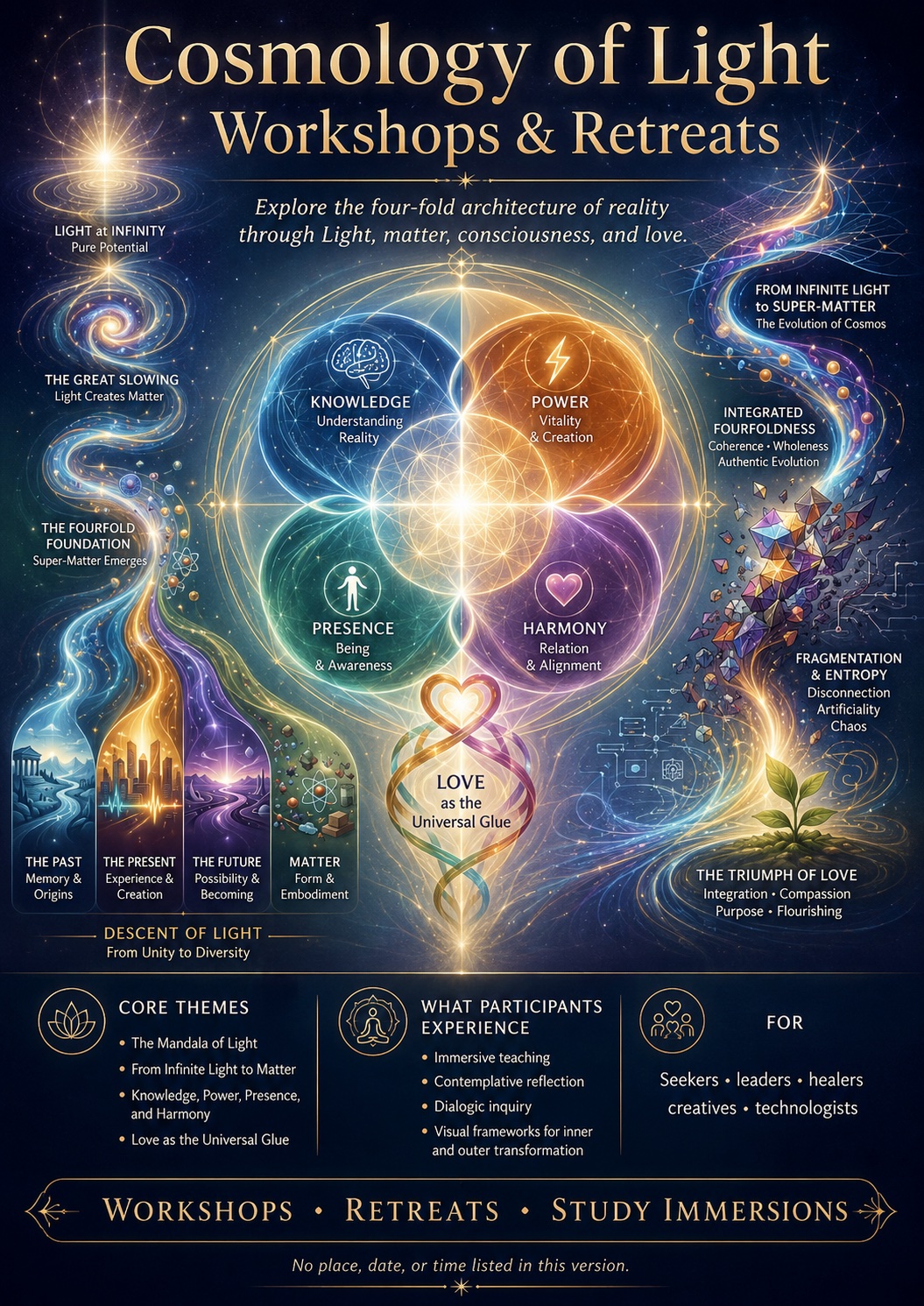Cosmology of Light workshops and retreats flyer