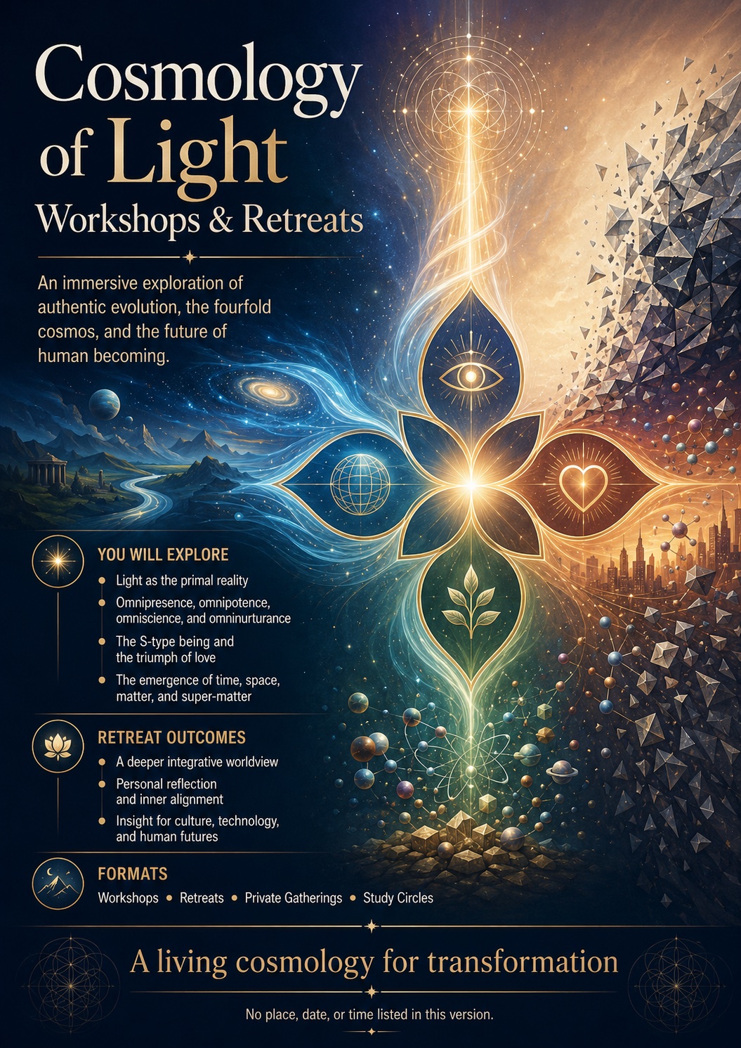 Cosmology of Transformation retreat flyer